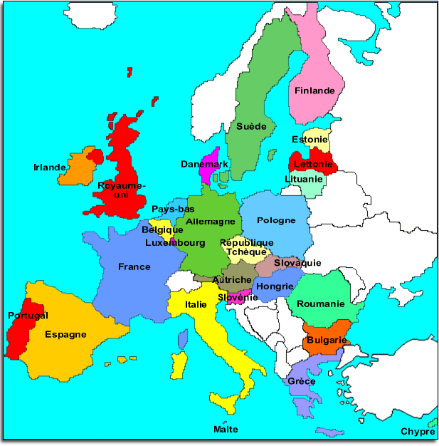 Carte De L'union Européenne 27 Pays Et Leur Capital
